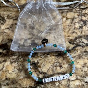 Little words project Beaded Besties Bracelet with Blue and Green Beads NWOT